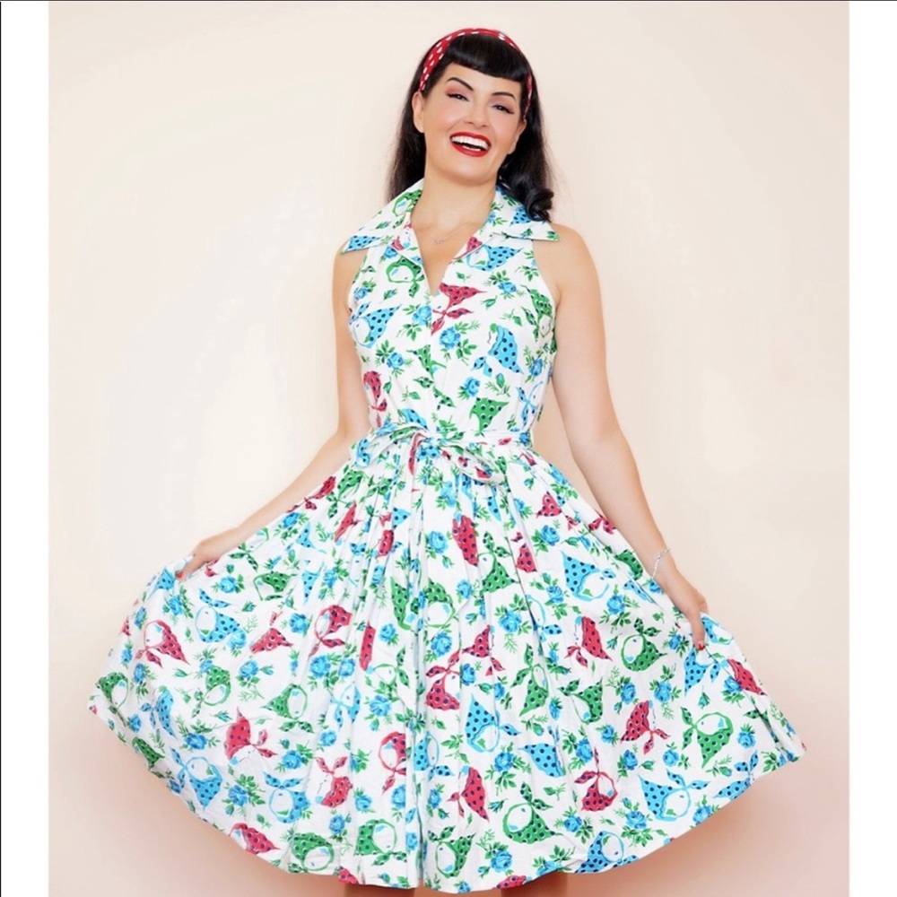 NWT Bernie Dexter Mari Connie Kerchief Dress 1X pinup vintage